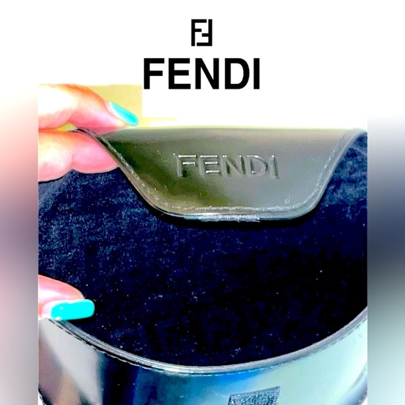 Fendi Sunglasses Case, Black, Has Velvet Fendi design inside. - Picture 13 of 13